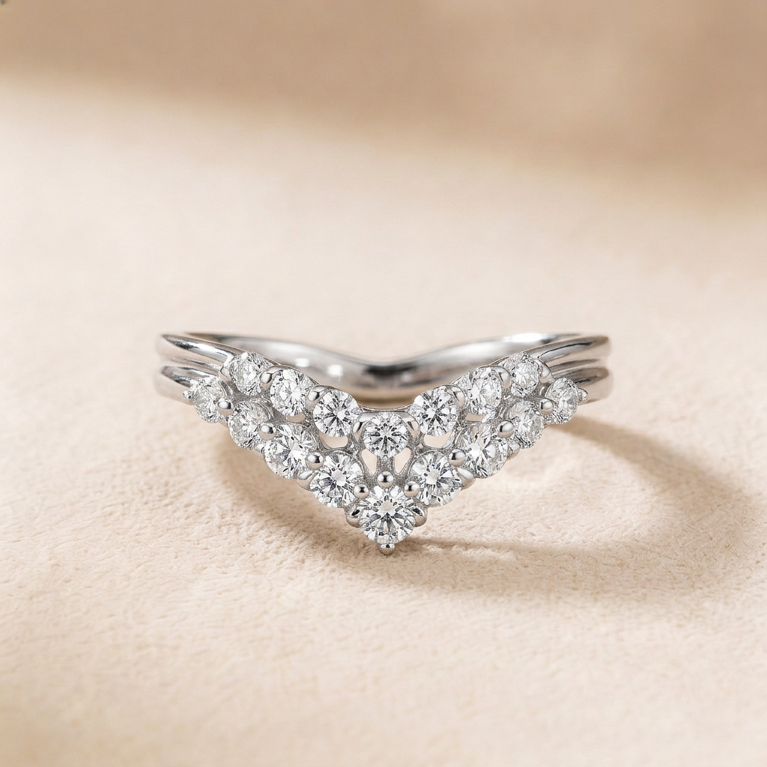 Zenith Diamond Ring in 18K White Gold