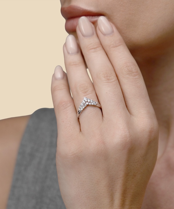 Zenith Diamond Ring in 18K White Gold