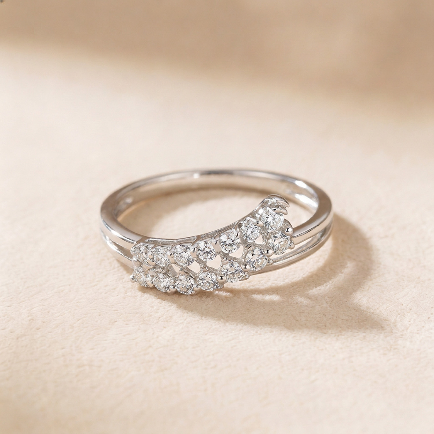 Zenith Diamond Ring in 18K White Gold