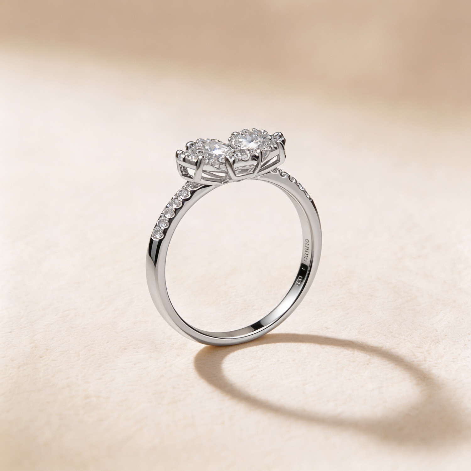 Flora Diamond Ring In 18k White Gold