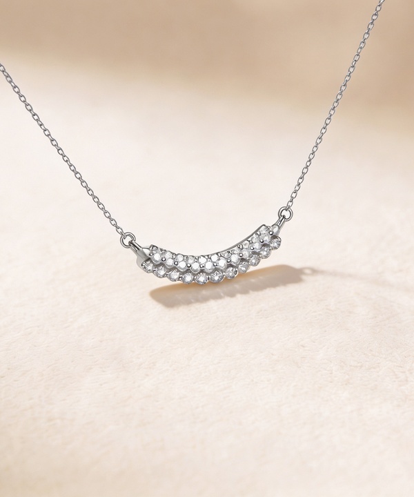 Zenith Diamond Necklace in 18K White Gold