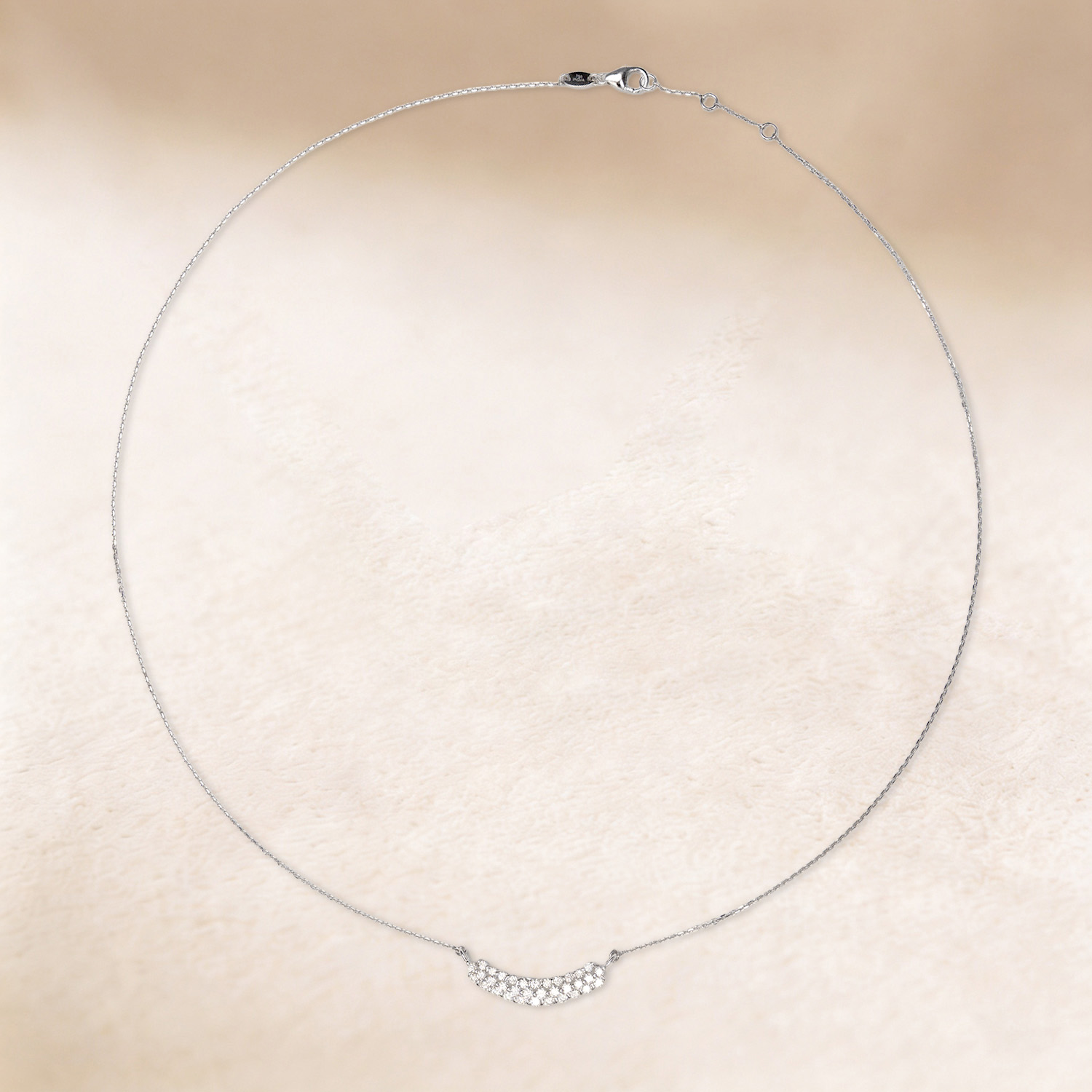 Zenith Diamond Necklace in 18K White Gold
