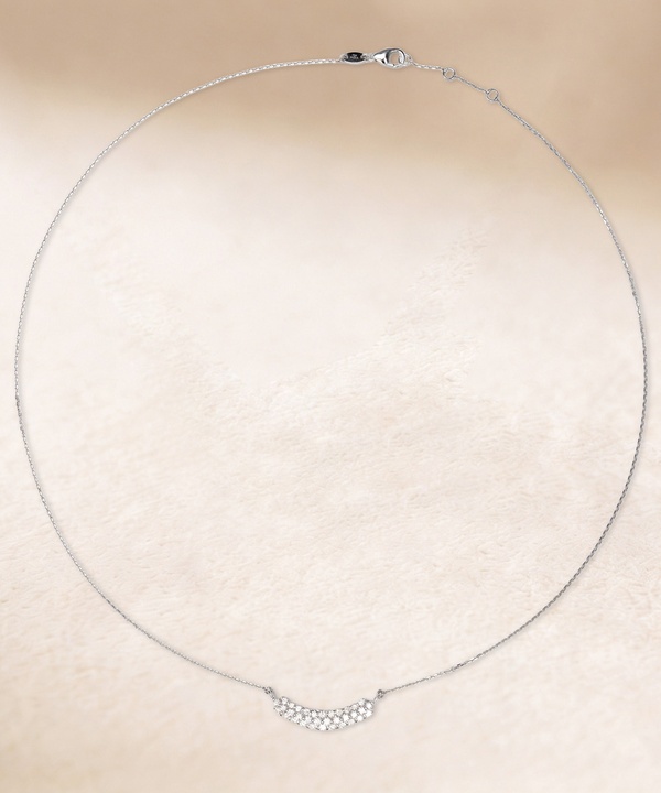 Zenith Diamond Necklace in 18K White Gold