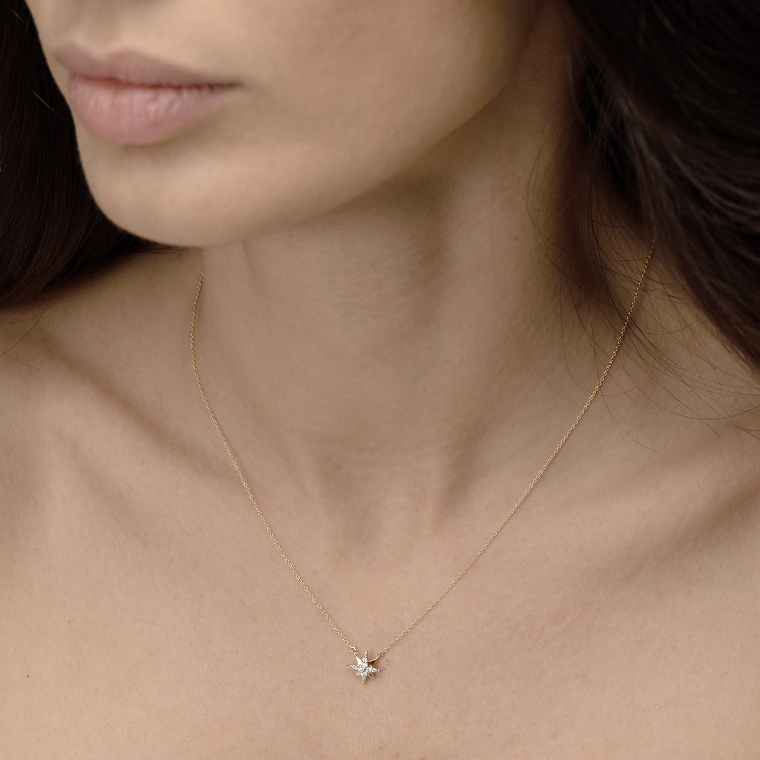 Youth North Star 18k Yellow Gold Diamond Necklace