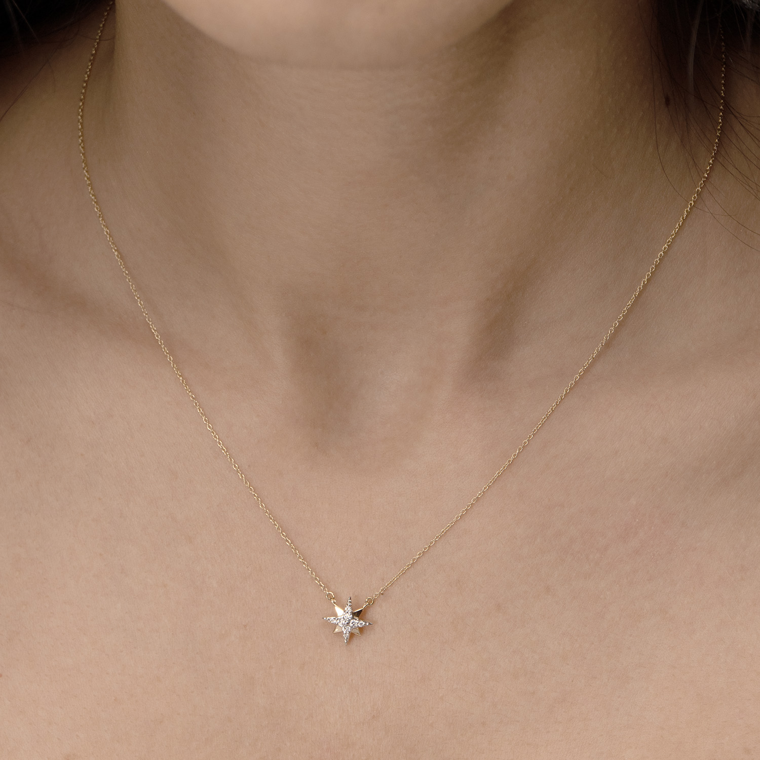 Youth North Star 18k Yellow Gold Diamond Necklace