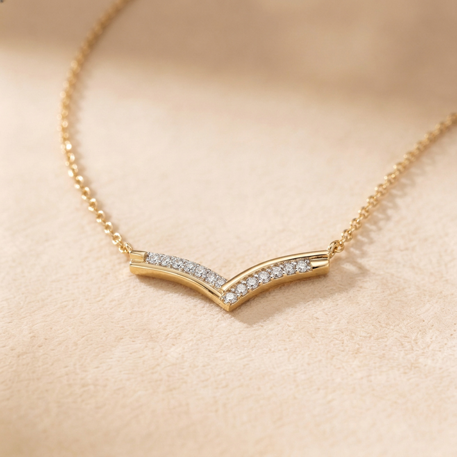 Youth Peak 18K Yellow Gold Diamond Necklace