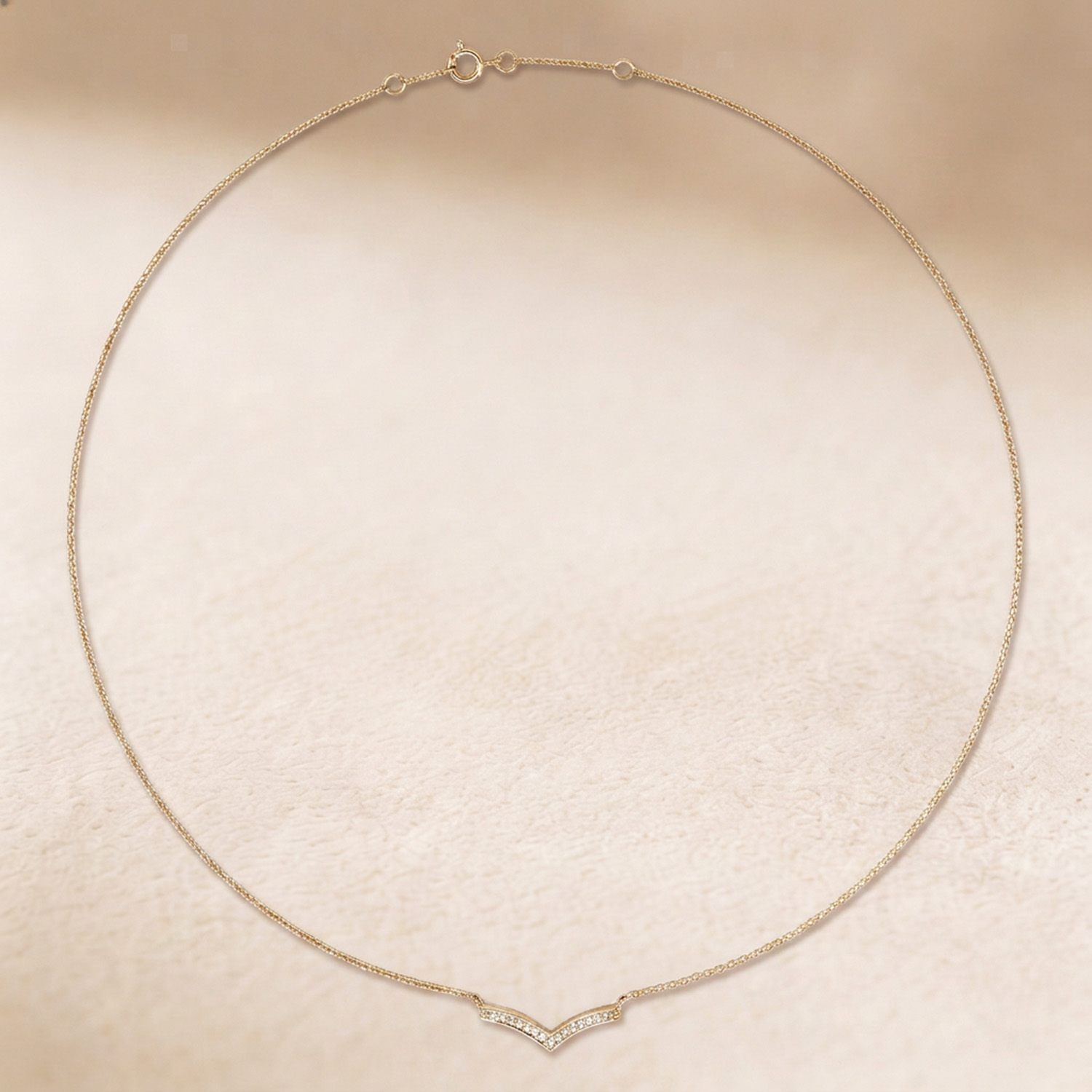 Youth Peak 18K Yellow Gold Diamond Necklace