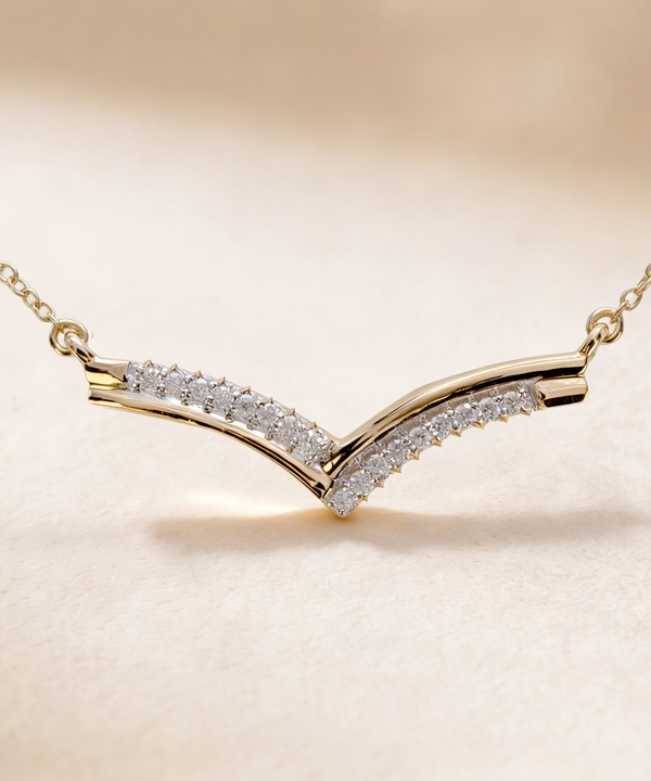 Youth Peak 18k Yellow Gold Diamond Necklace