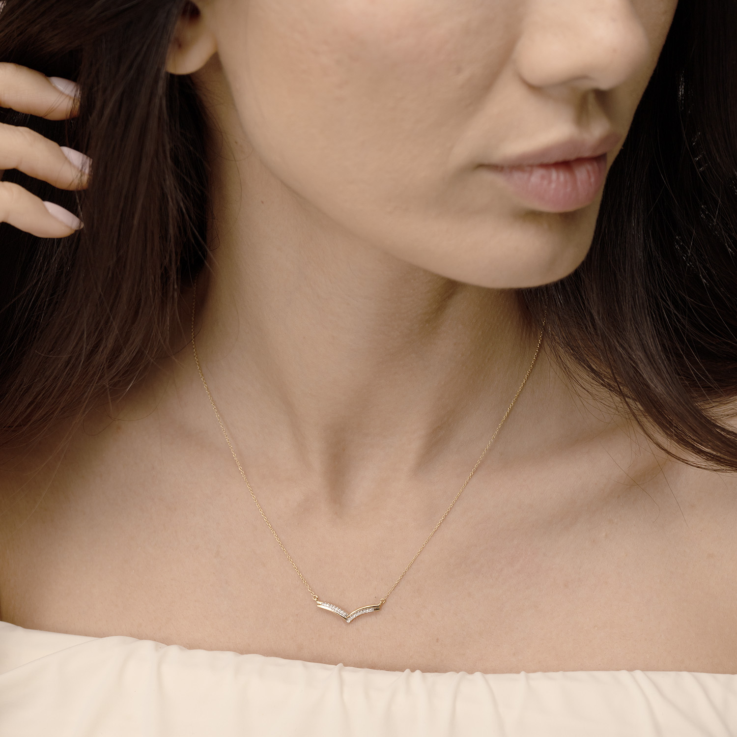 Youth Peak 18K Yellow Gold Diamond Necklace