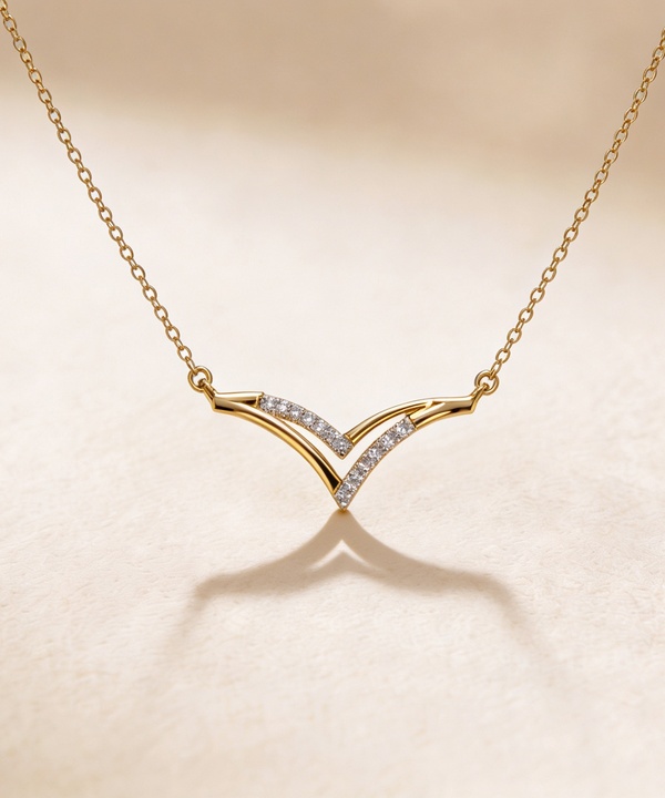 Youth Peak 18k Yellow Gold Diamond Necklace