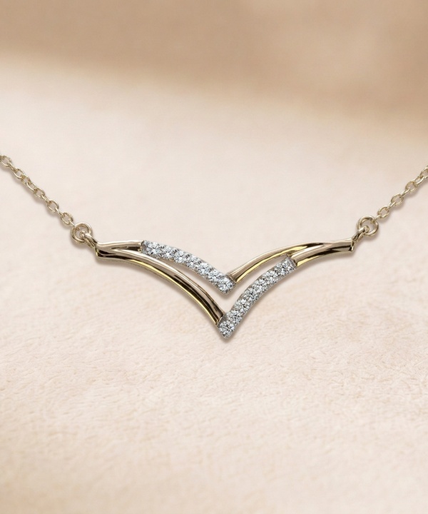 Youth Peak 18k Yellow Gold Diamond Necklace